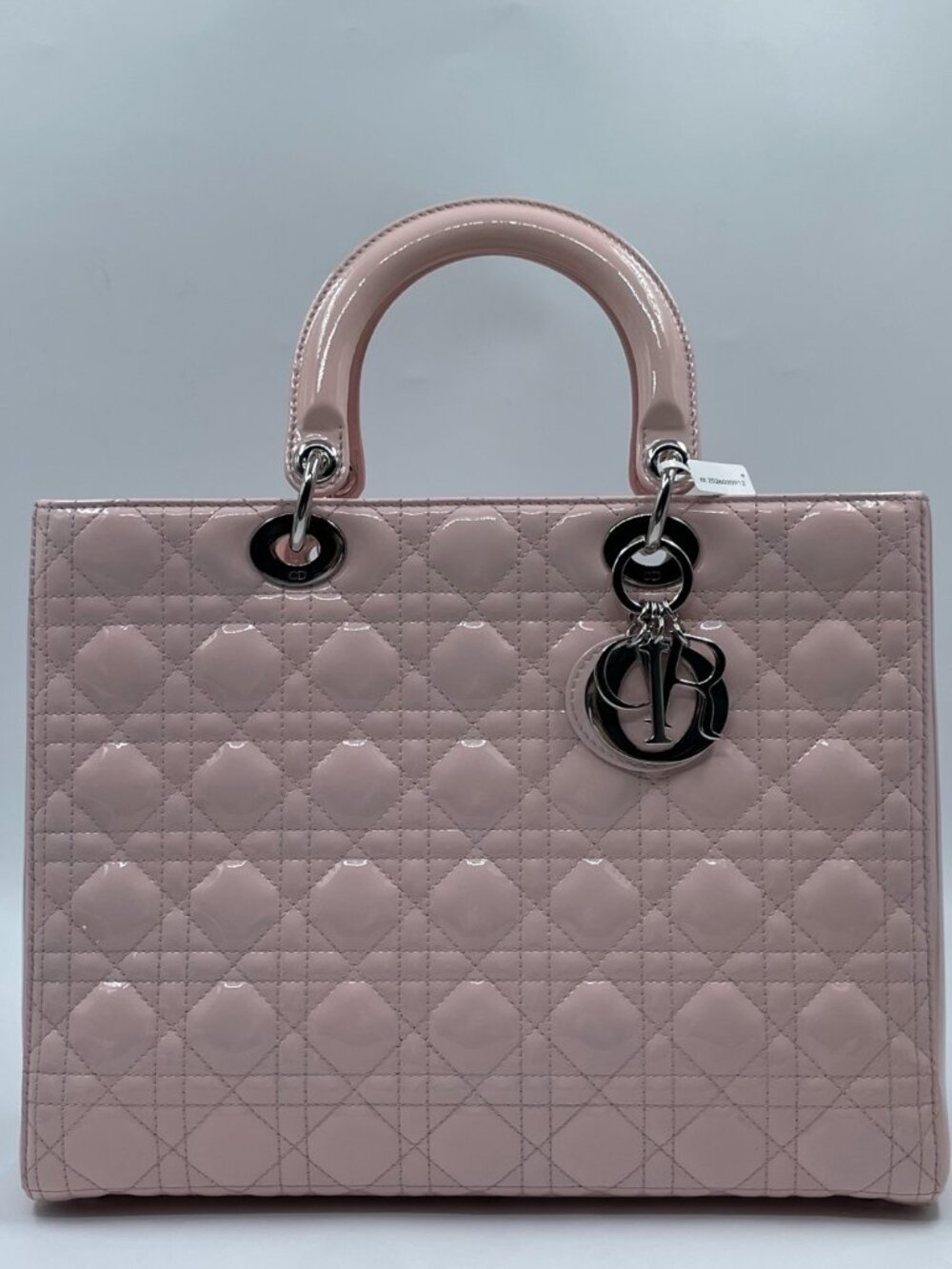 Christian Dior Lady Dior Large Bag in Nude Patent Leather